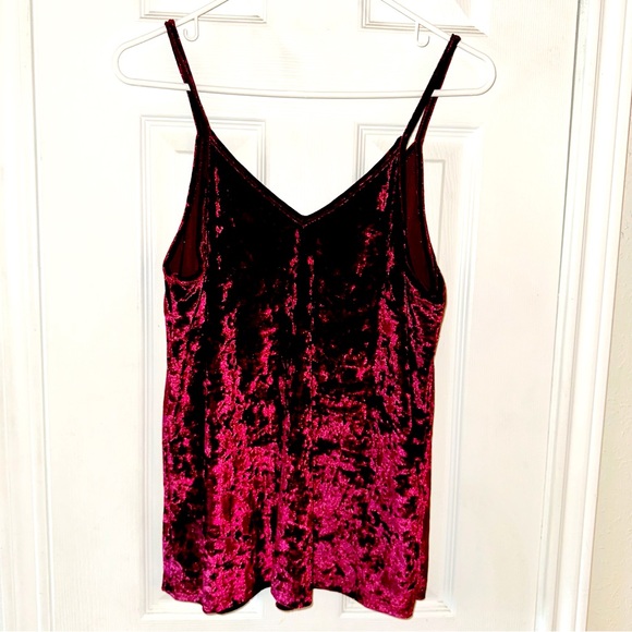 Crushed Velvet Spaghetti Strap Tank Top Fairygrunge Goth Halloween Sz XL - Picture 2 of 5